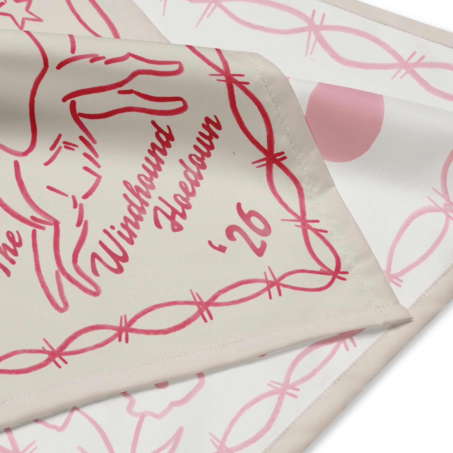 Windhound Hoedown '26 Bandana - Magenta on Cream product image (2)