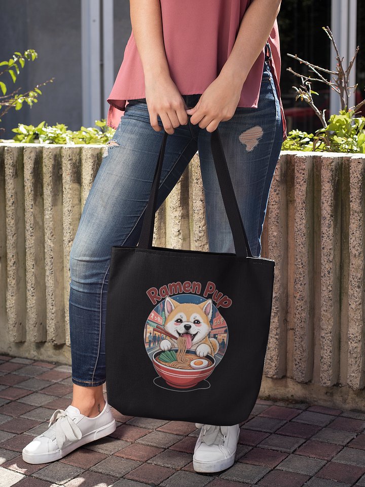 Ramen Pup Shiba Inu Tote Bag | Kawaii Japanese Foodie Market & Book Bag product image (2)