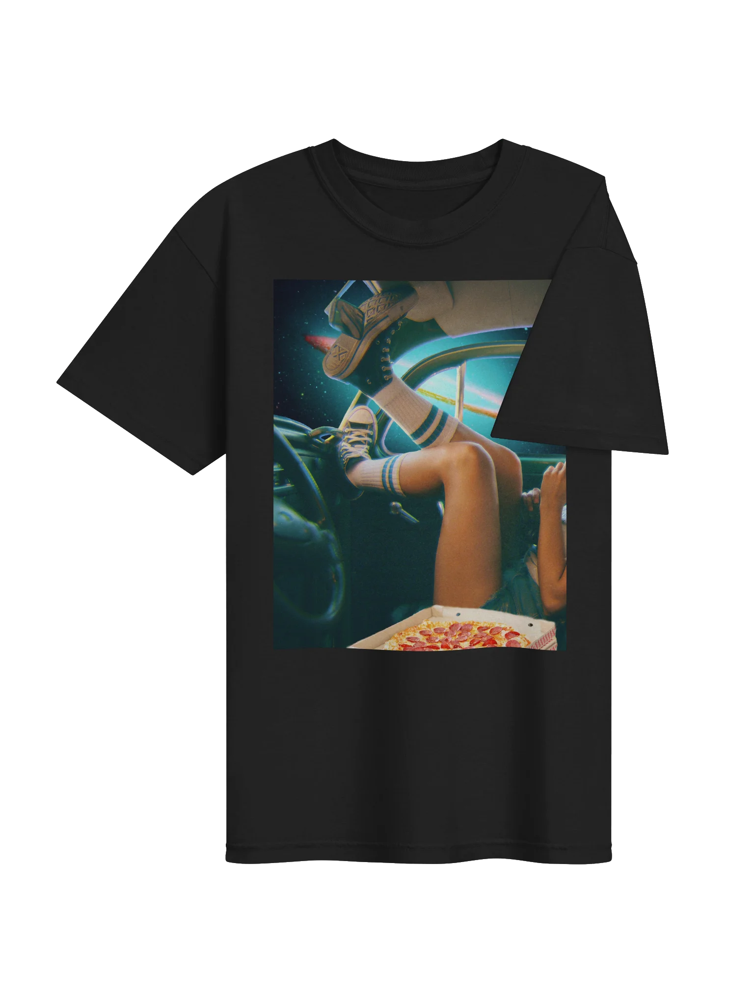 "Pizza w a View" Cult Class Art T-Shirt product image (4)