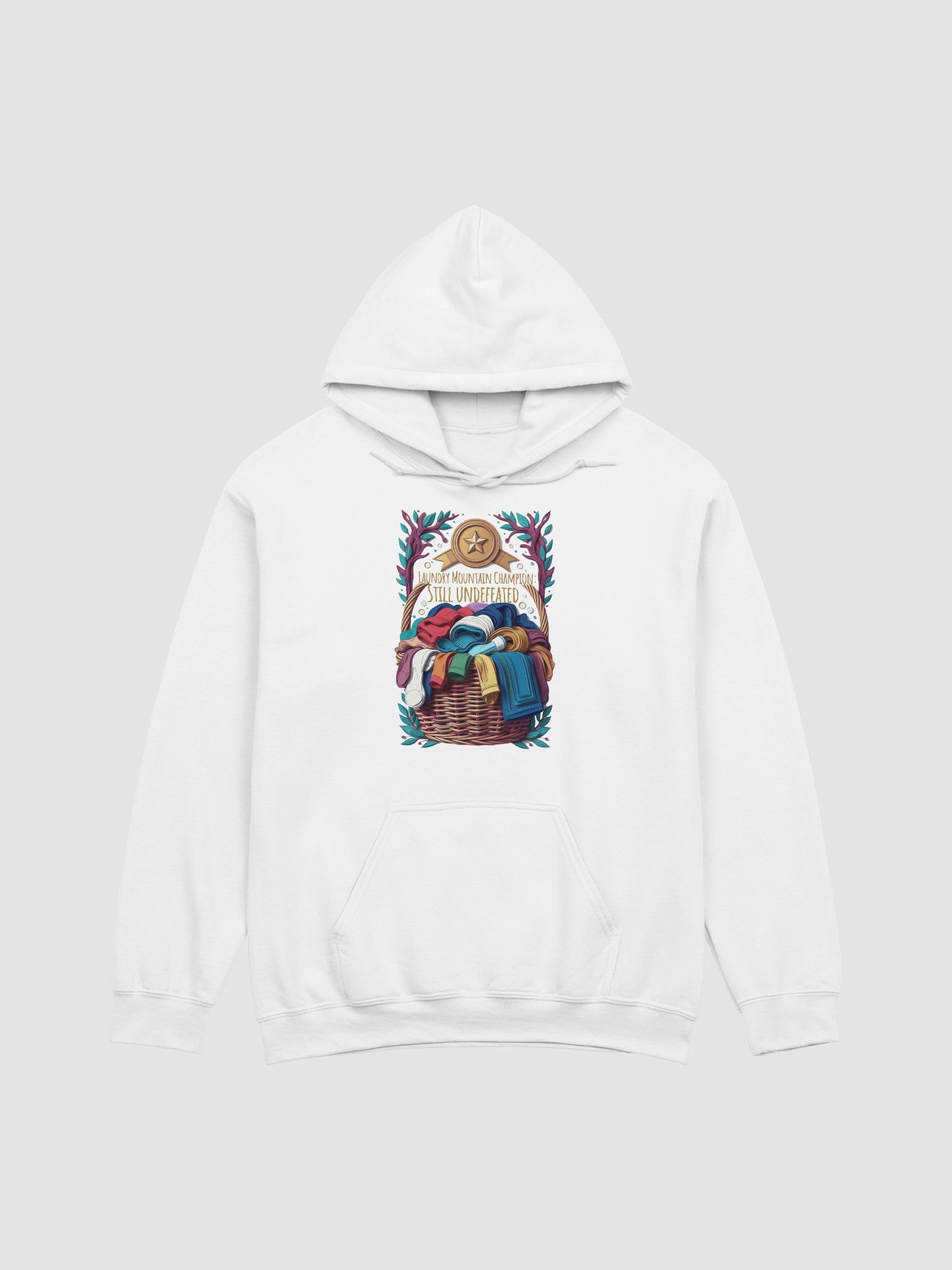 Laundry Mountain Champion Hoodie | Still Undefeated Funny Mom Chore Gifts product image (1)