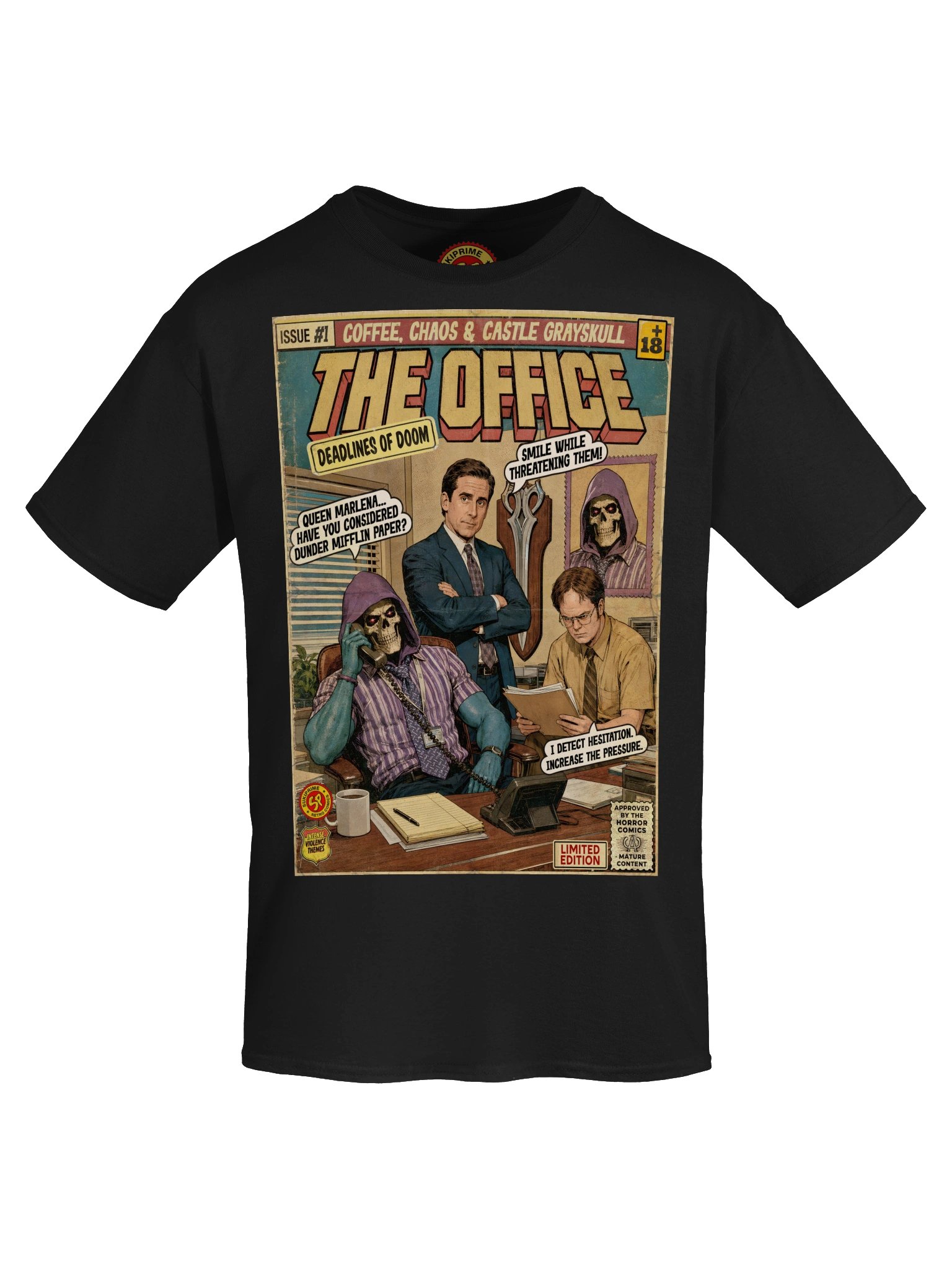 Skeletor Vs. The Office Comic Art Gaming T-Shirt product image (5)