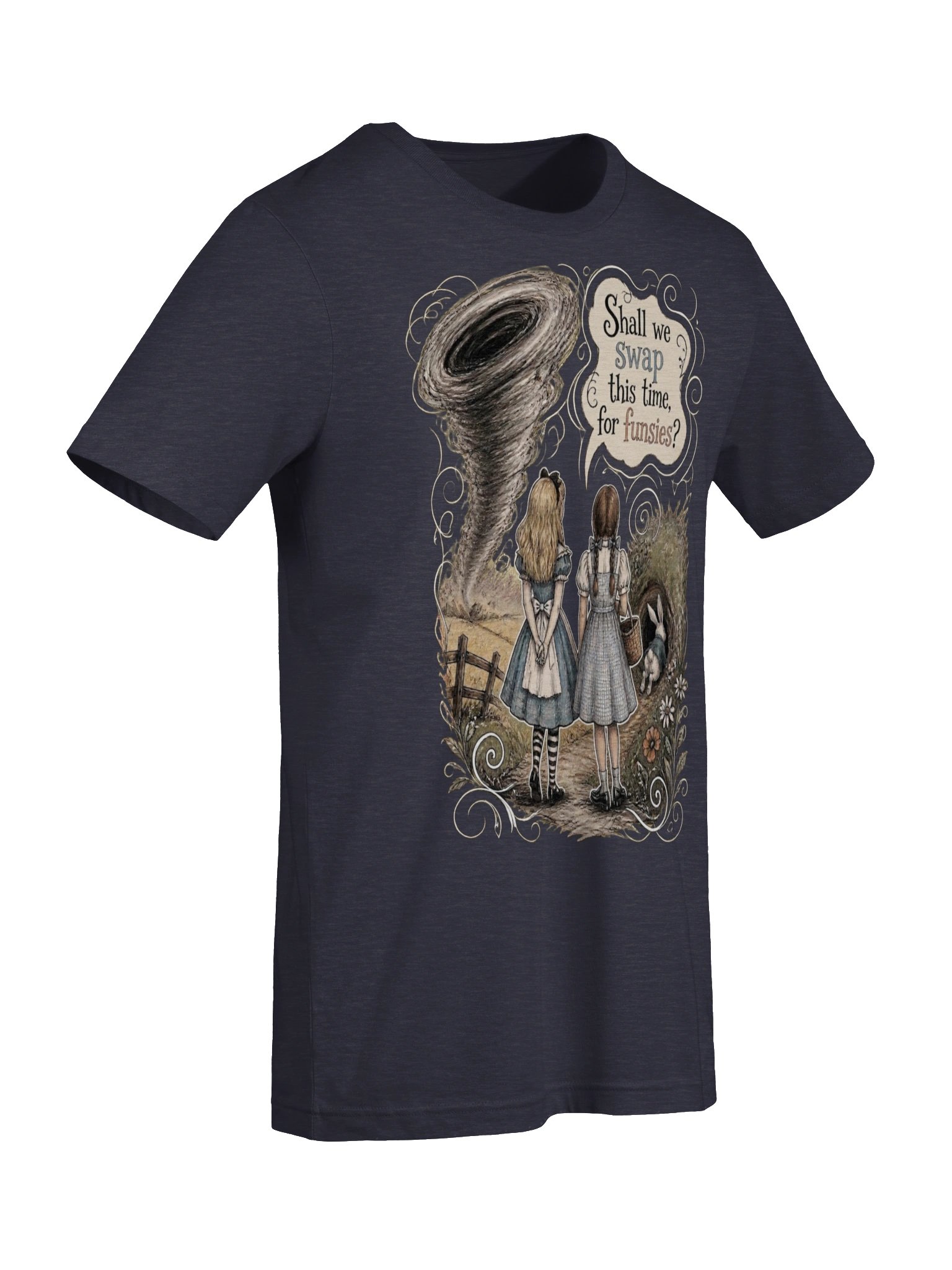 Alice and Dorothy Shirt, Wonderland Meets Oz Funny Tee product image (8)