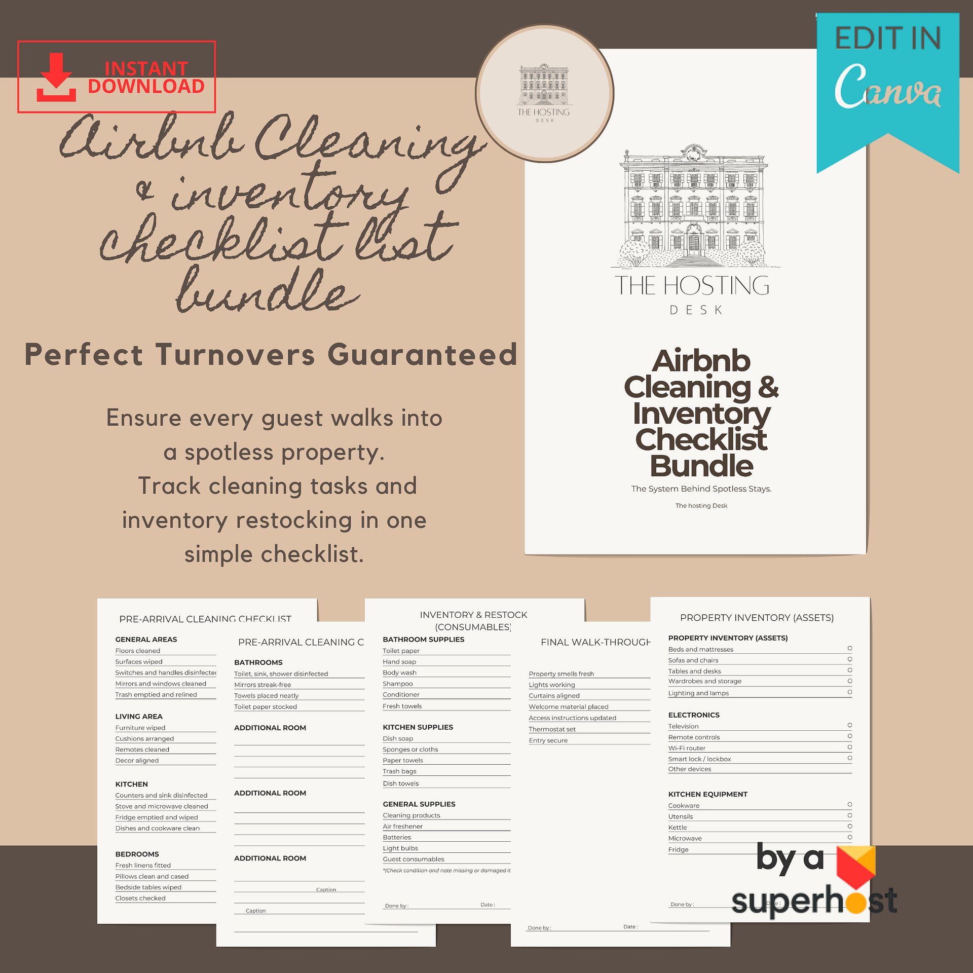 Airbnb Cleaning & Inventory Checklist Bundle product image (2)
