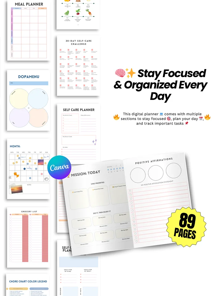 ADHD Planner Digital & Printable | PLR/MRR Ebook product image (2)