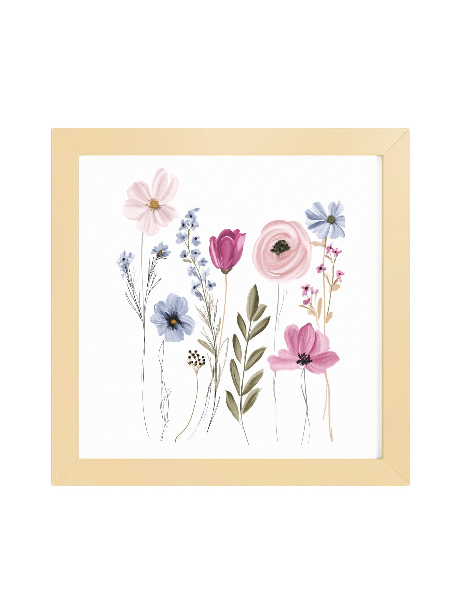 Wildflower Reverie — The Meadow Bloom Framed Art Print (10x10") product image (5)