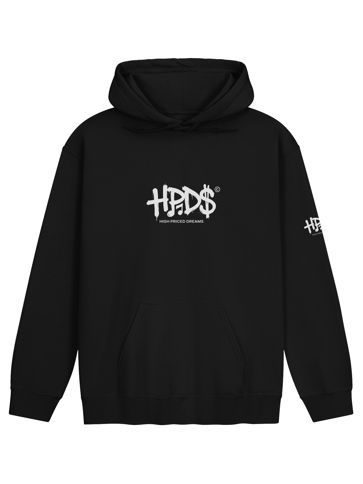 HPD$ Logo Hoodie in black with white logo