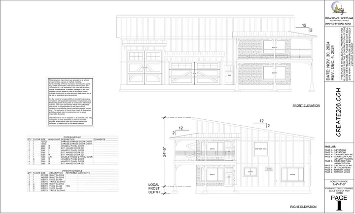 Create 208 - Construction Drawings - 10-Page Set product image (1)