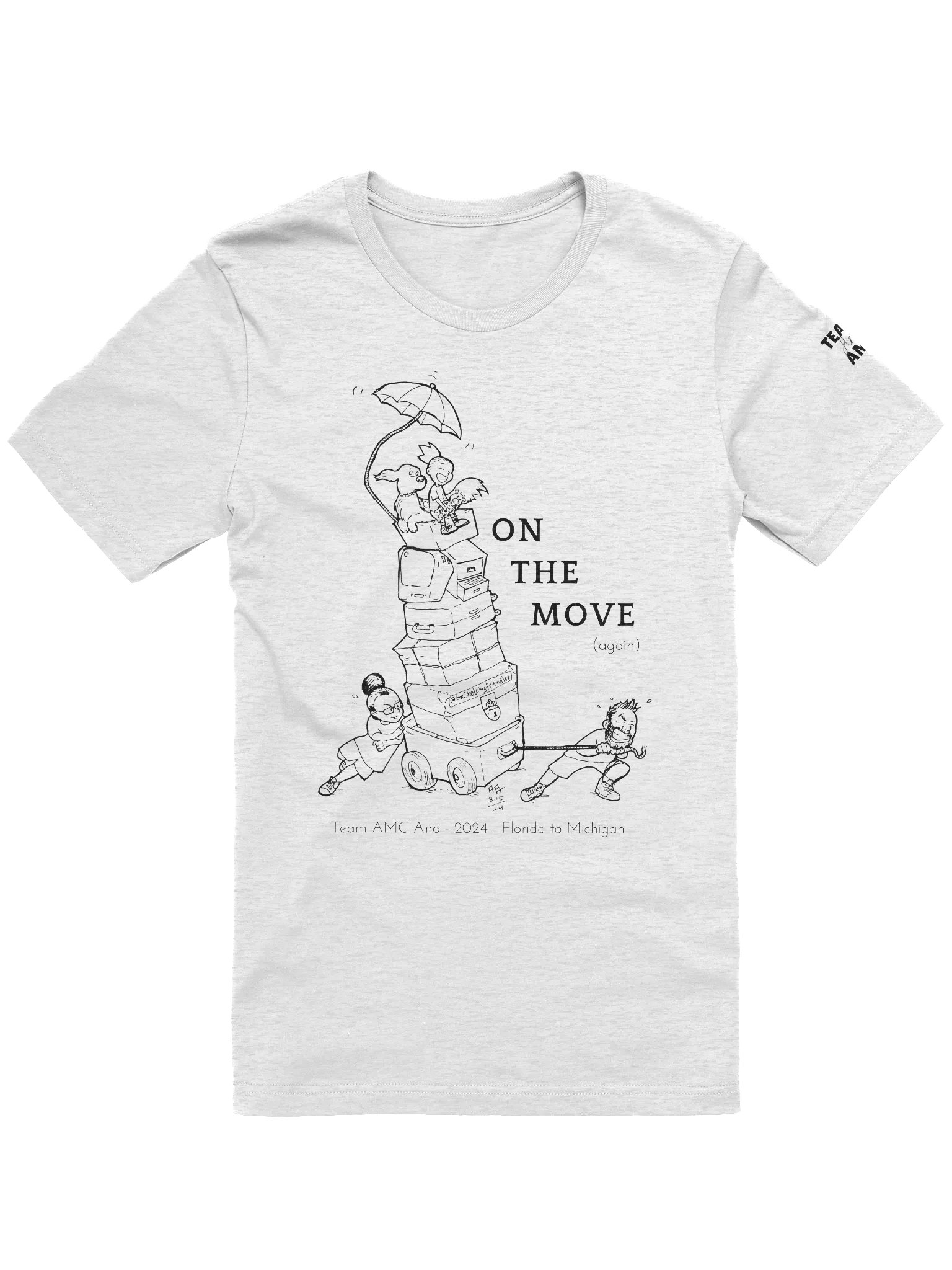 On the move Tshirt (black lines - 5 colors) product image (1)