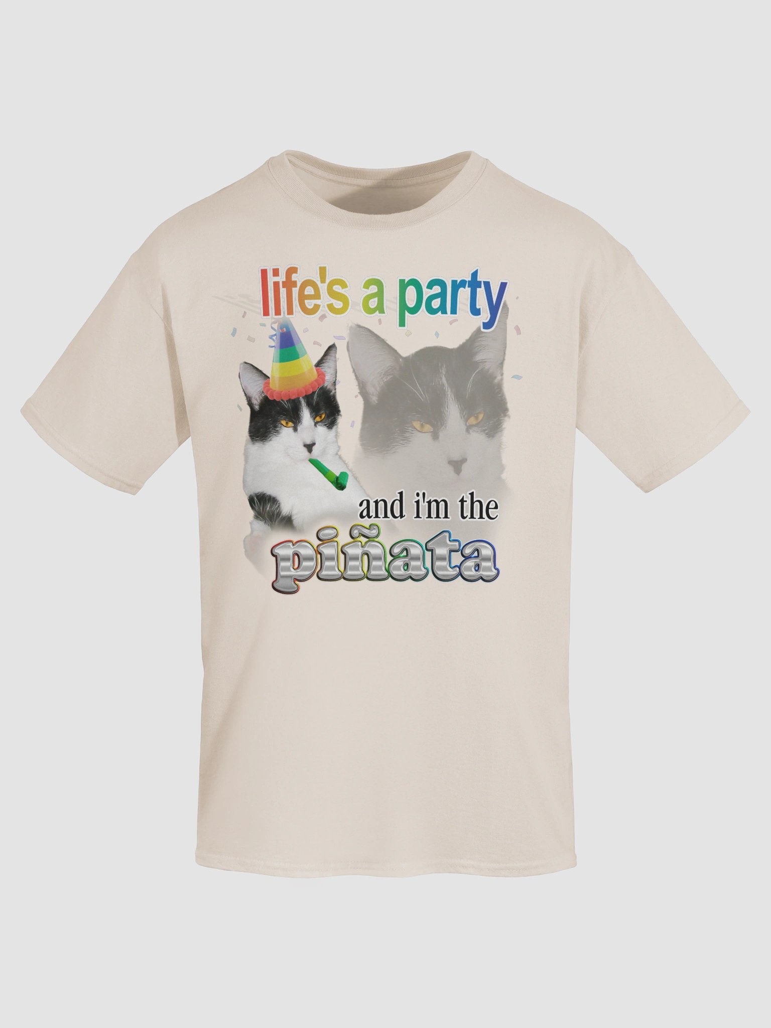 Life's a Party (and I'm the Piñata) cat T-shirt product image (55)