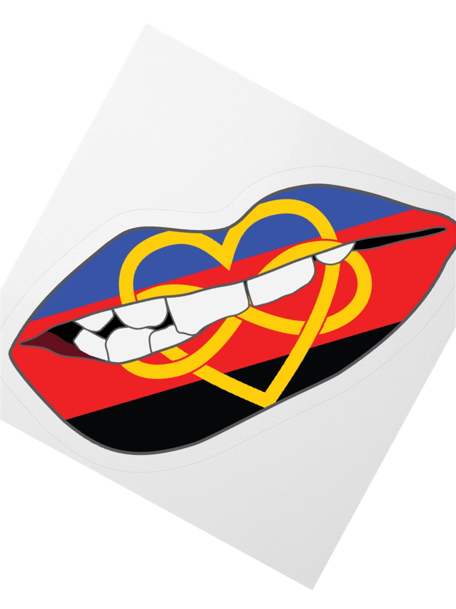 Polyamory Pride Flag Biting Lips Sticker product image (5)