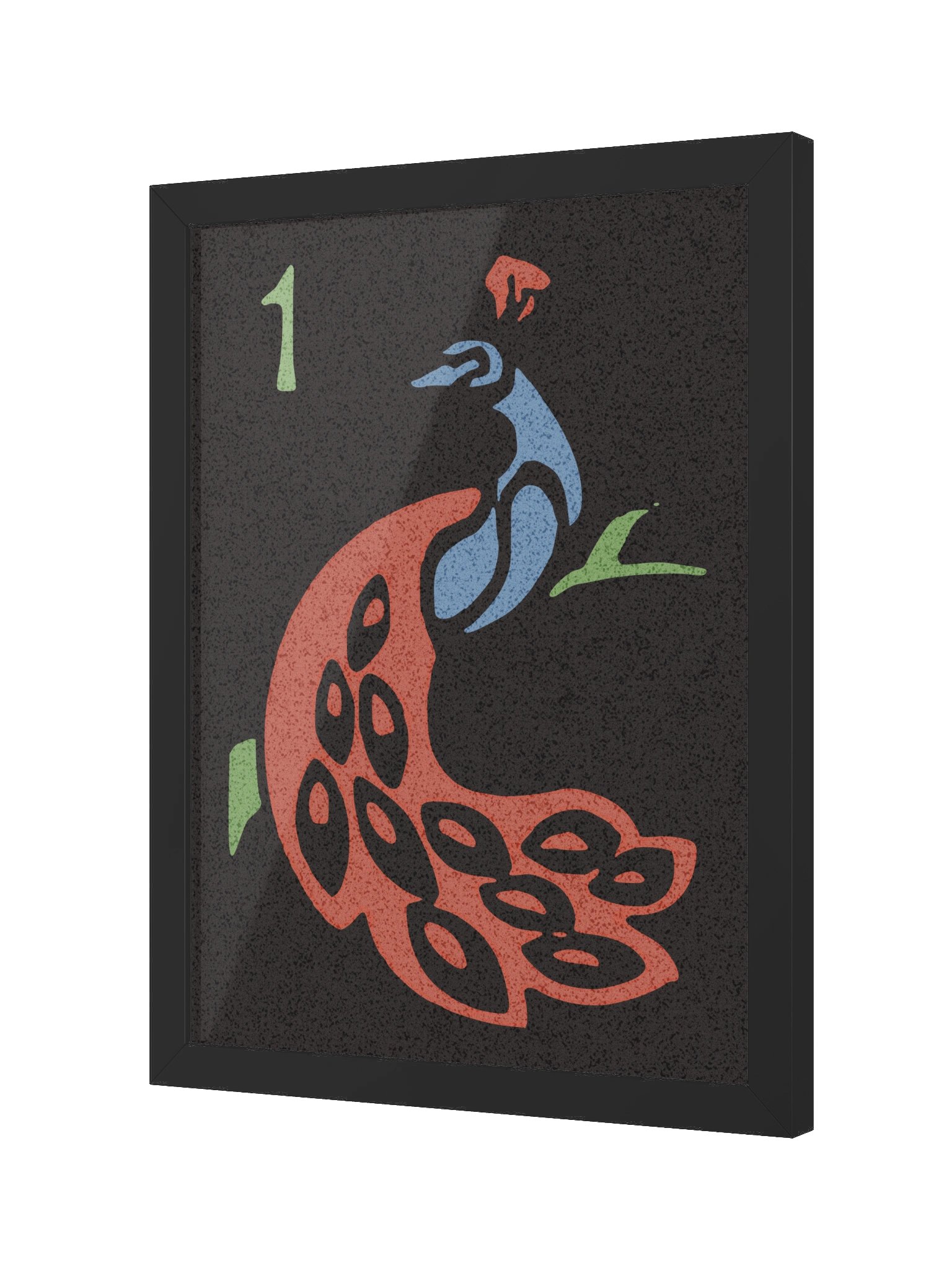 Mahjong 1 of Bamboo Peacock Board Game Room Poster - FRAMED product image (2)