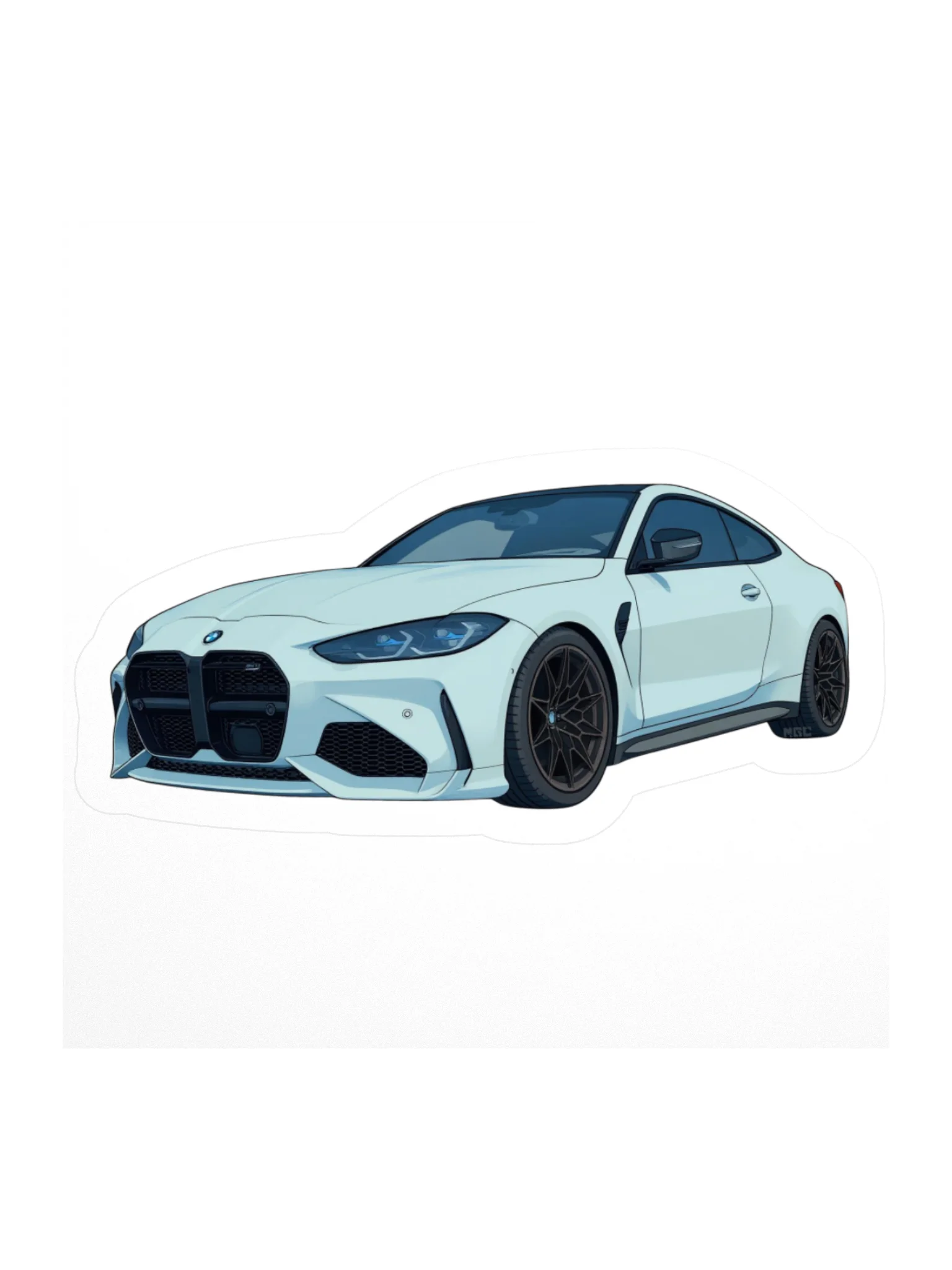 Grey BMW M4 Sticker (Retro, Sketch, Silhouette) product image (2)