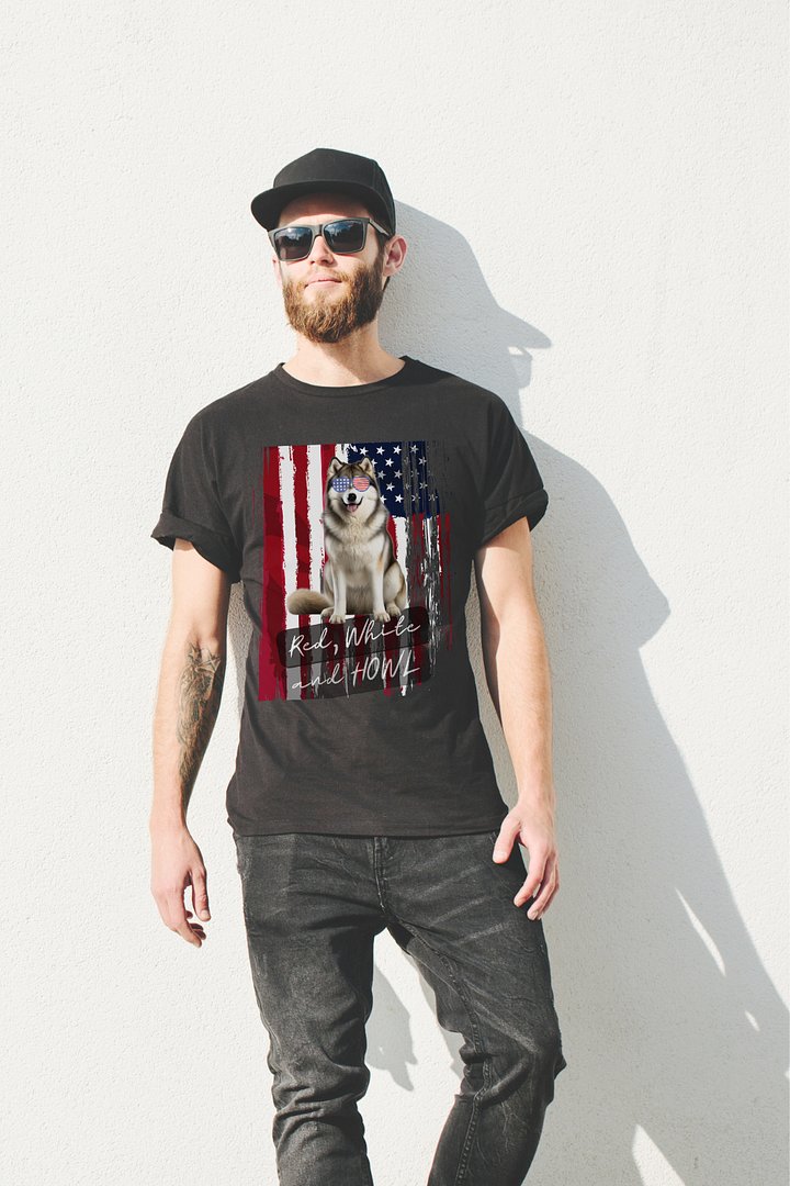 Alaskan Malamute American Flag Pun Relaxed Fit T-shirt product image (9)
