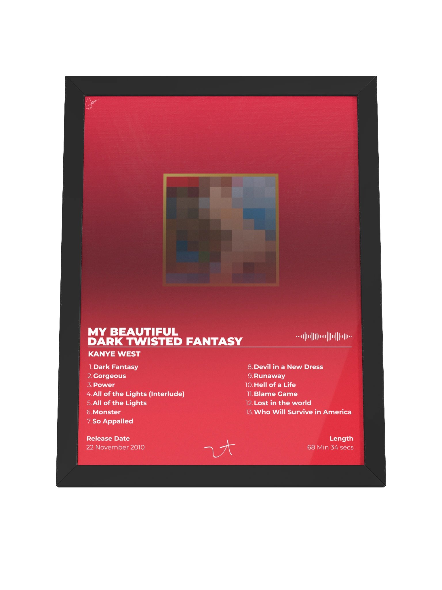 My Beautiful Dark Twisted Fantasy Red Framed Poster product image (4)