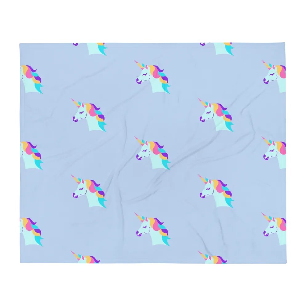 Rainbow Unicorn Dreams Throw Blanket product image (1)