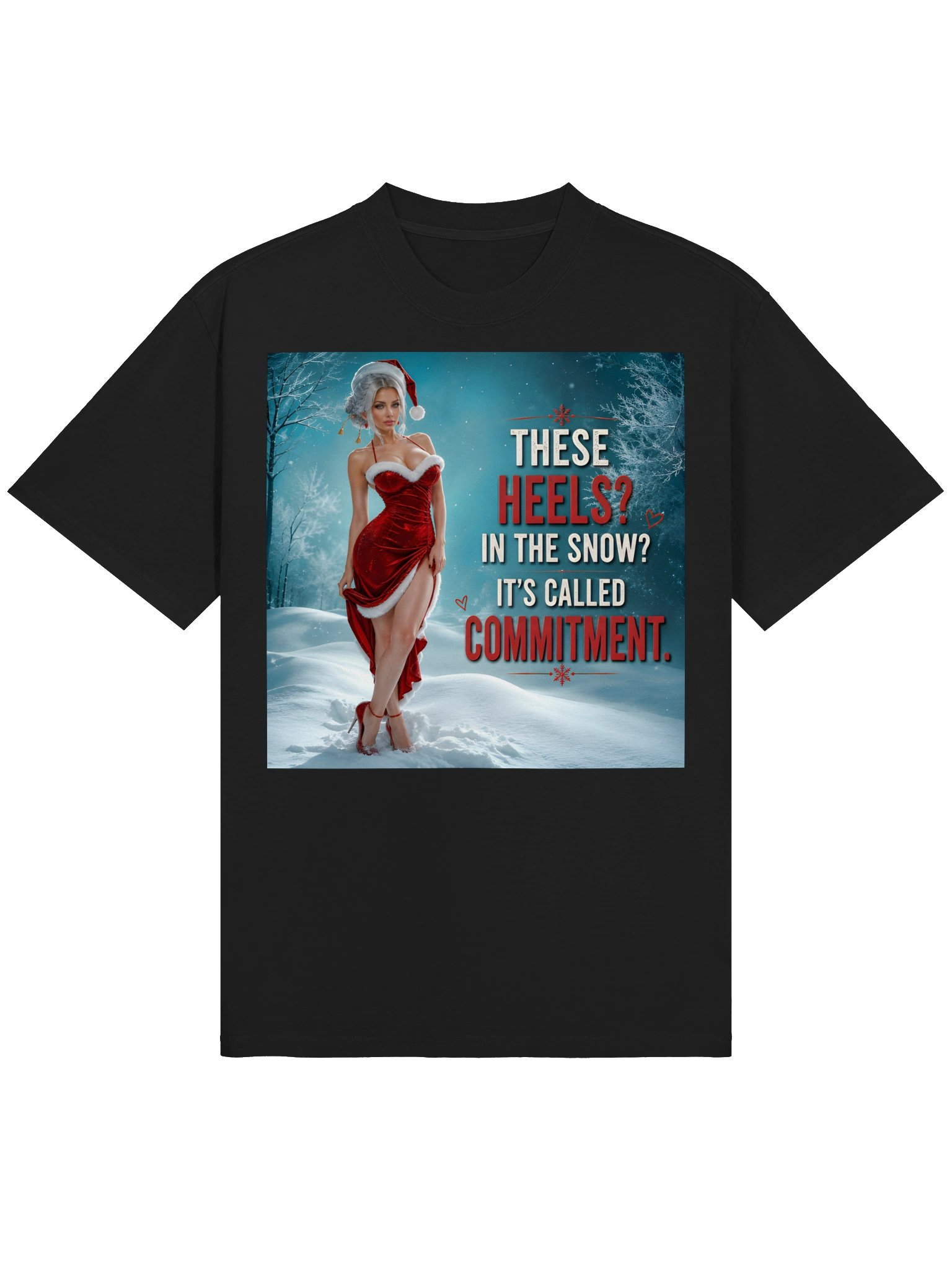 These Heels In The Snow Christmas T-Shirt | Funny Santa Holiday Fashion Gift for Women product image (2)