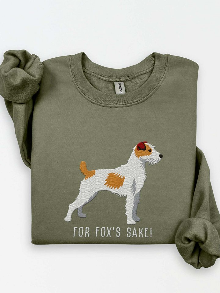 For Fox's Sake! Sweatshirt (Embroidered) of a Parson Russell Terrier(Brown) product image (1)