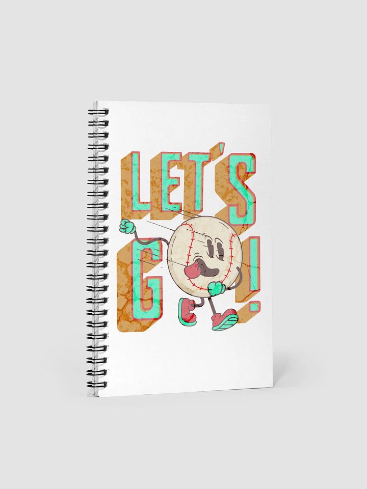 Lets Go Baseball Mascot Cheerful Spiral Notebook product image (1)