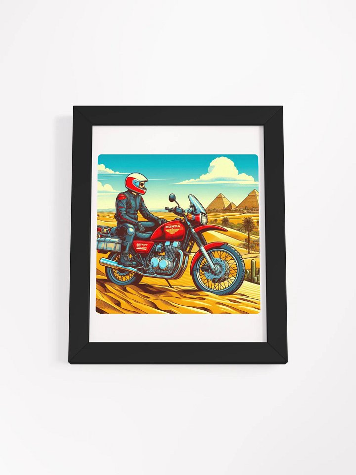 Desert Rider Retro Poster | biker enjoying the atmosphere in cairo egypt by AI product image (16)