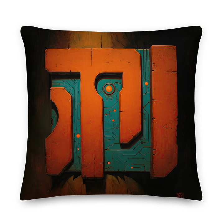 Circuit Ronin – Futuristic Samurai Meditation Cushion Cover product image (2)