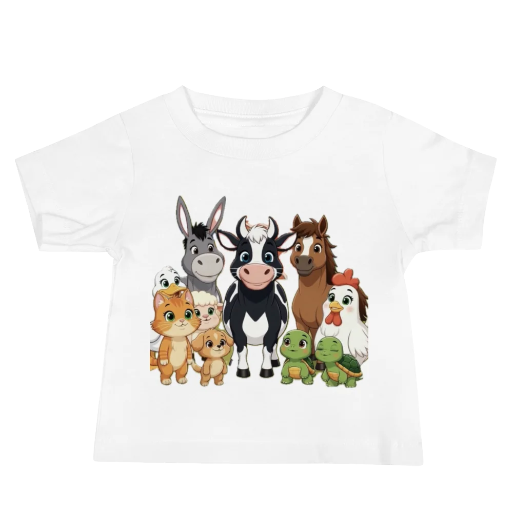 Farm Animals Chicken Cow Kitten Puppy Horse & Donket Toddler T-shirt product image (2)