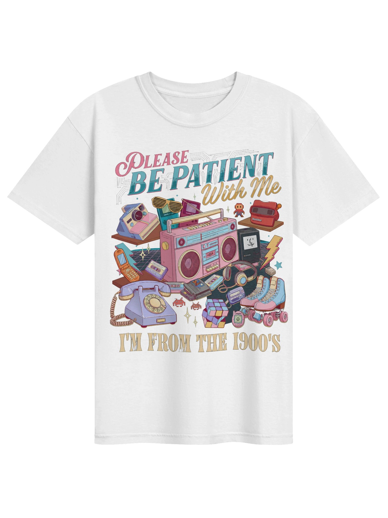 Funny 90s Kid Shirt, Comfort Colors Retro Nostalgia Tee, Please Be Patient I’m From The 1900s Shirt, Unisex product image (66)