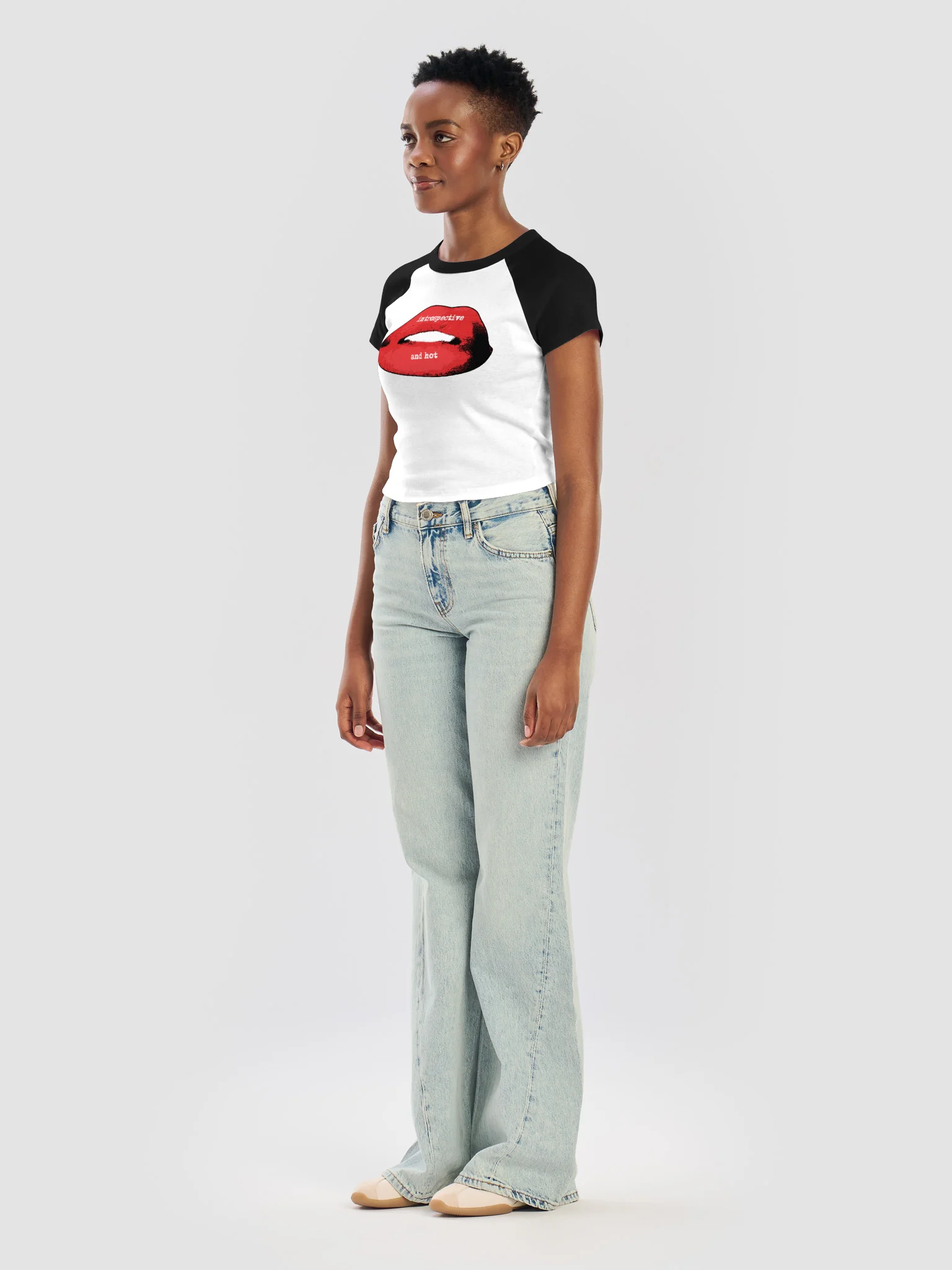 Introspective and Hot Lips Graphic Baby Tee product image (5)