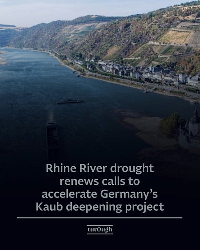 🇩🇪Historically low water levels on Germany’s Rhine River are disrupting inland shipping, prompting renewed calls to accelerat...