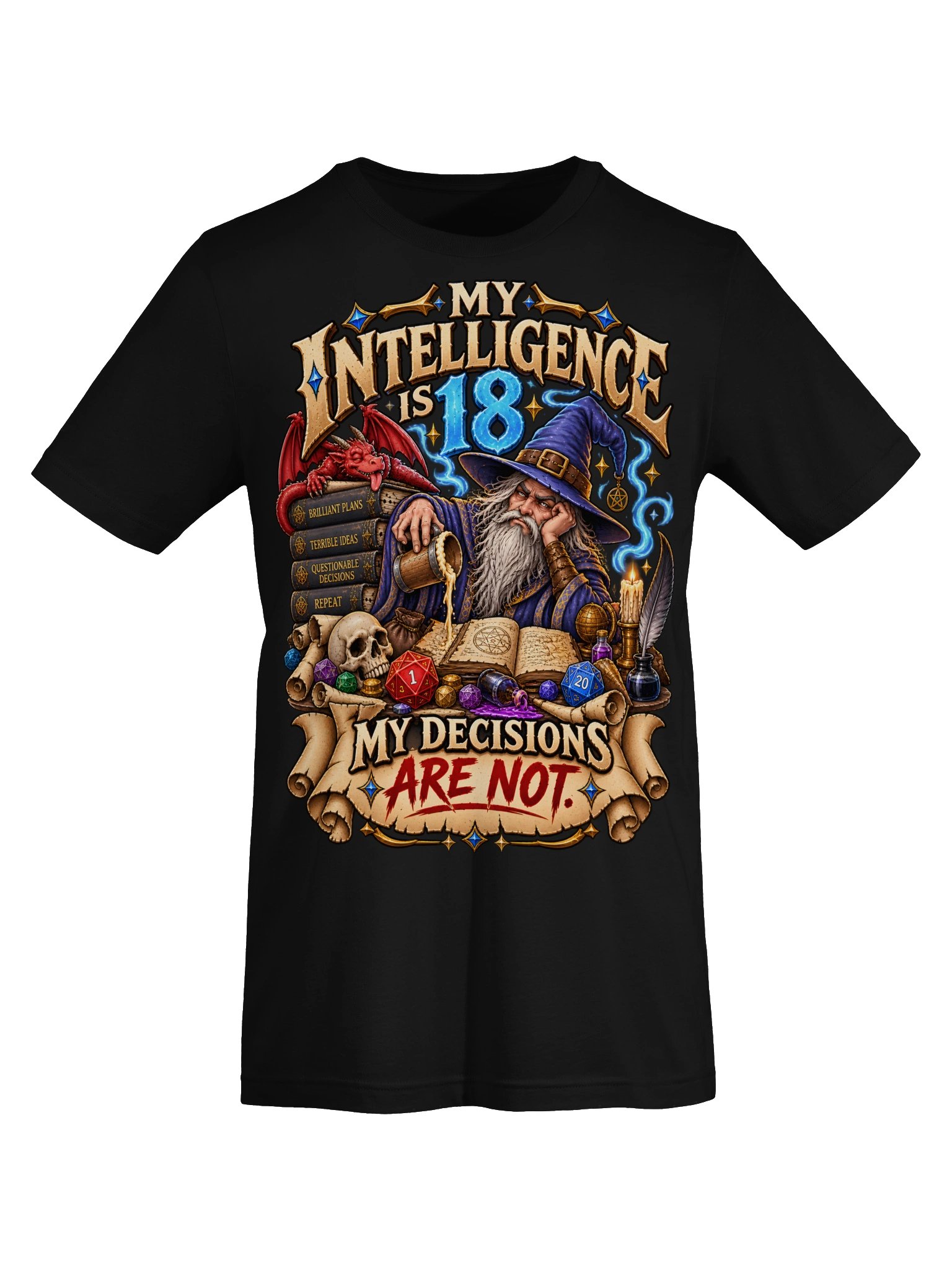 My Intelligence Is 18 Wizard Meme Tee product image (6)