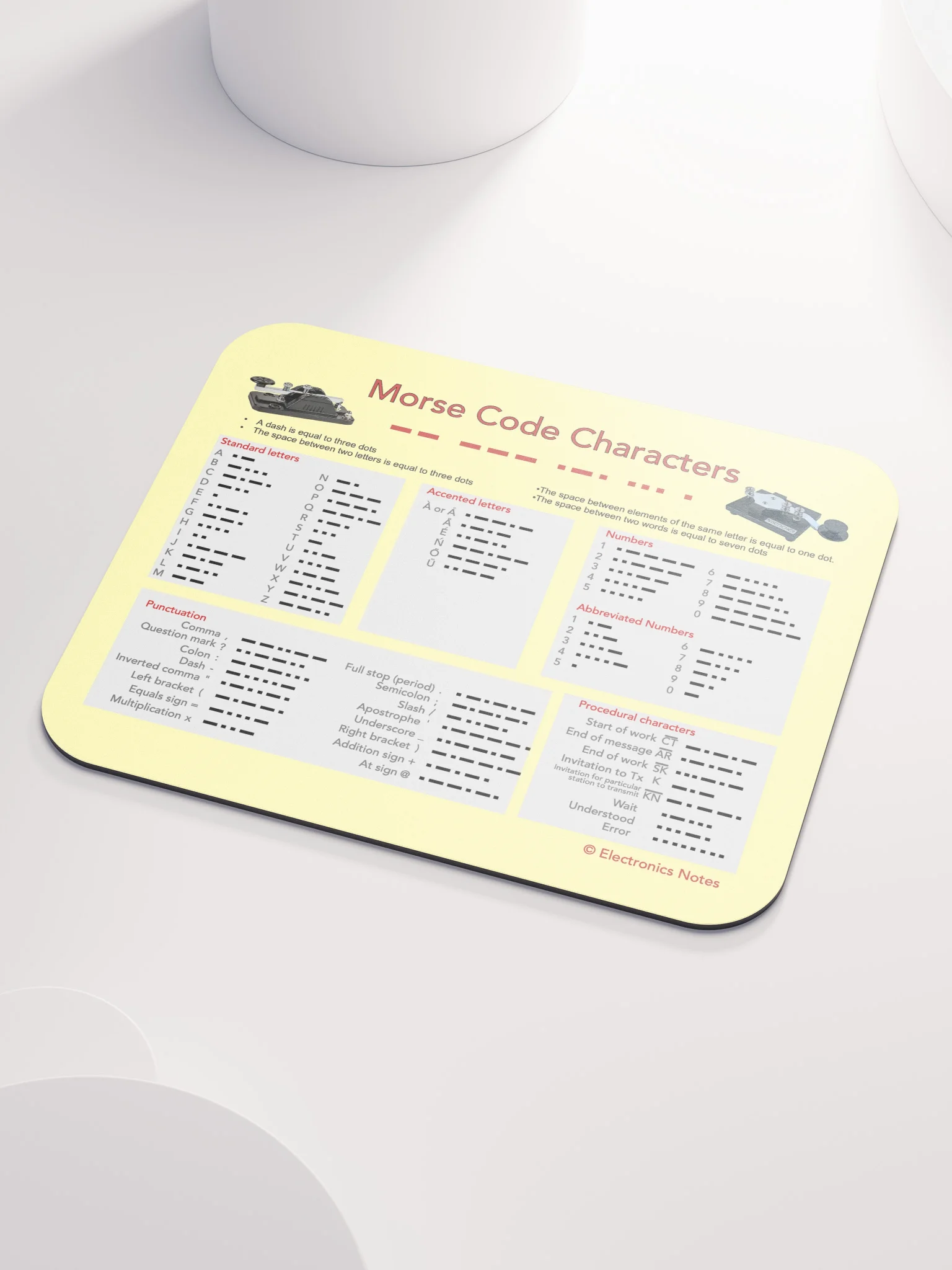 Morse Code Characters Mouse Mat product image (3)