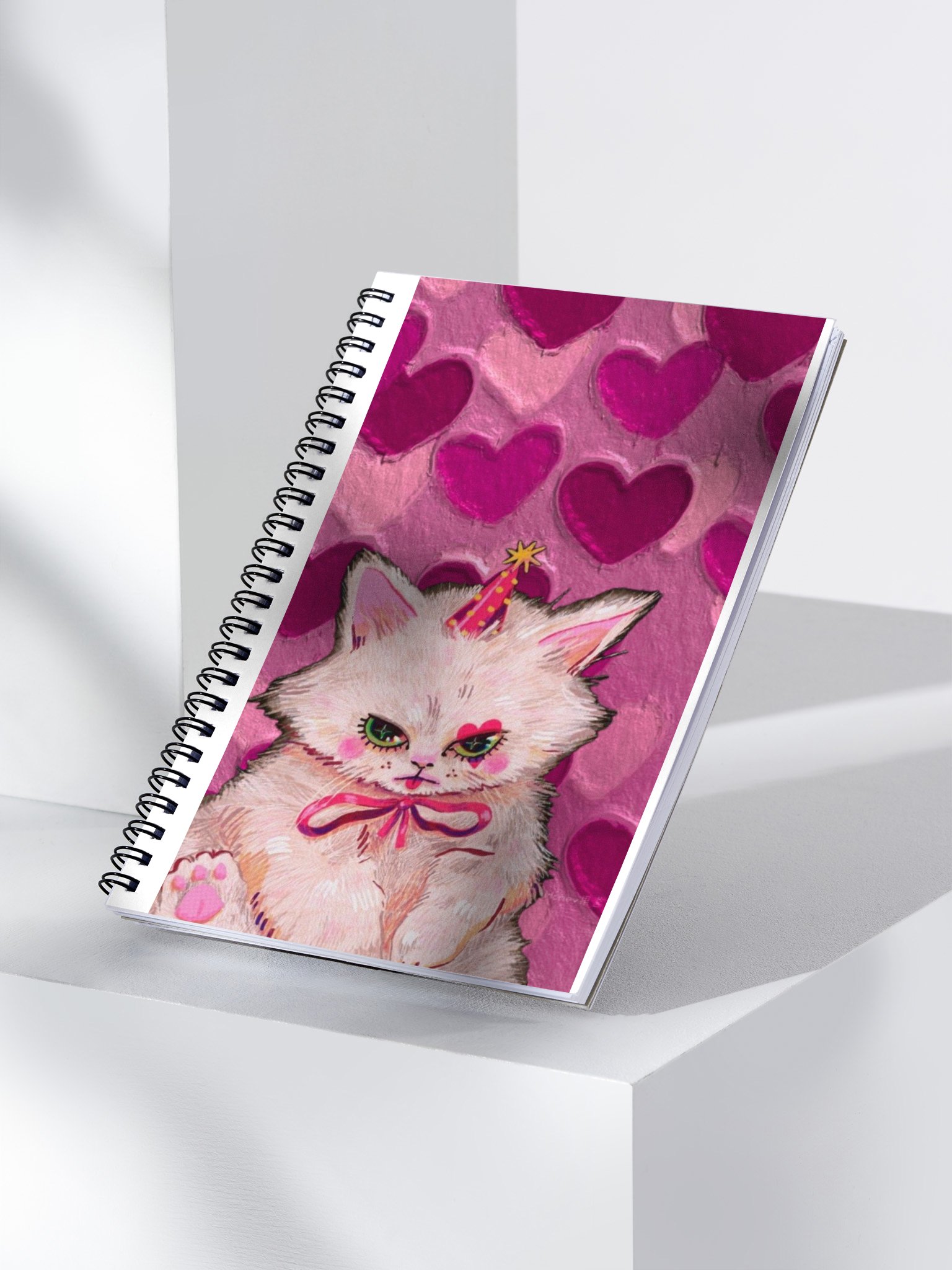 Cute Grumpy Party Cat spiral Notebook product image (3)