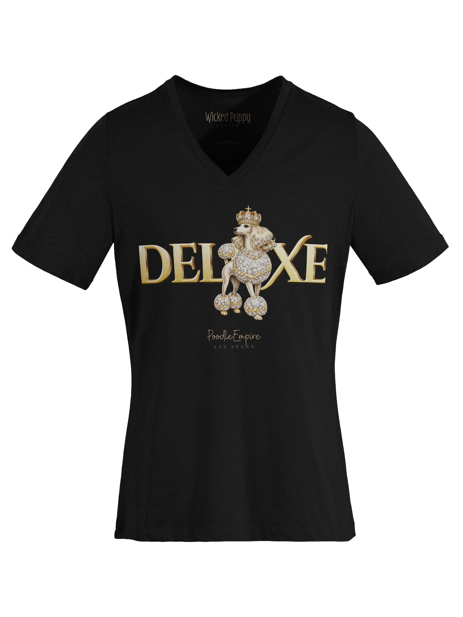Deluxe White Poodle V-Neck Tee | Poodle Empire product image (2)