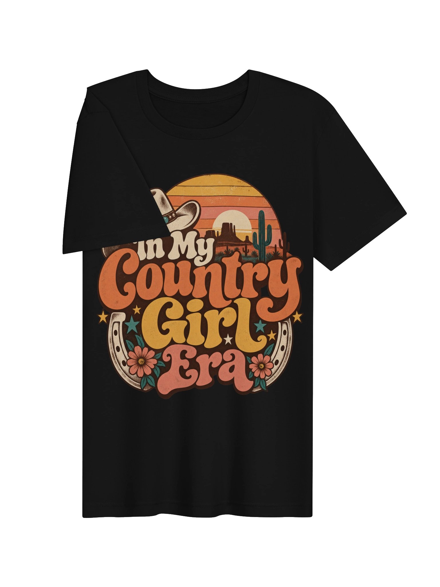 In My Country Girl Era Shirt, Retro Western Cowgirl T-Shirt, Vintage Sunset Country Music Concert Tee, Howdy Southern Girl Graphic Shirt product image (29)