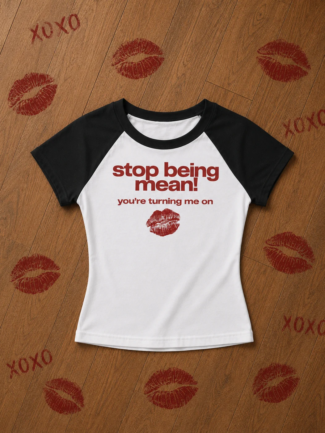 Stop Being Mean! Baby Tee | Funny Flirty Graphic Baby Tee product image (1)