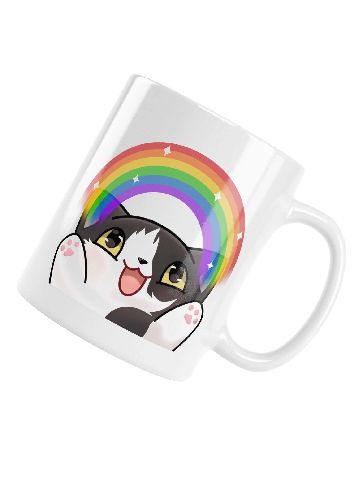 Rainbow Kitten white mug product image (16)