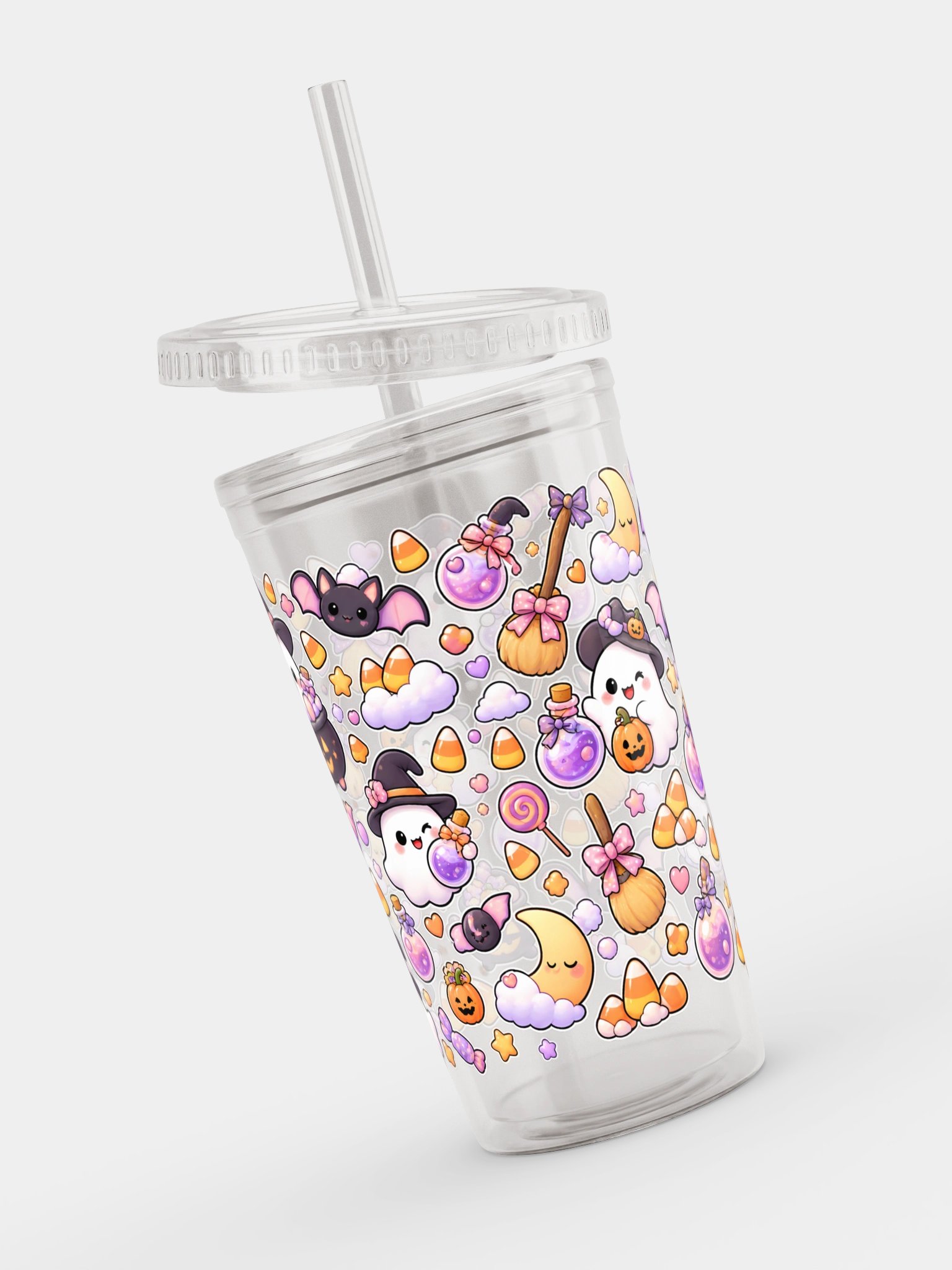 Halloween Boo Candy Clear Dual Wall Tumbler 16 Oz (473 ml) product image (4)
