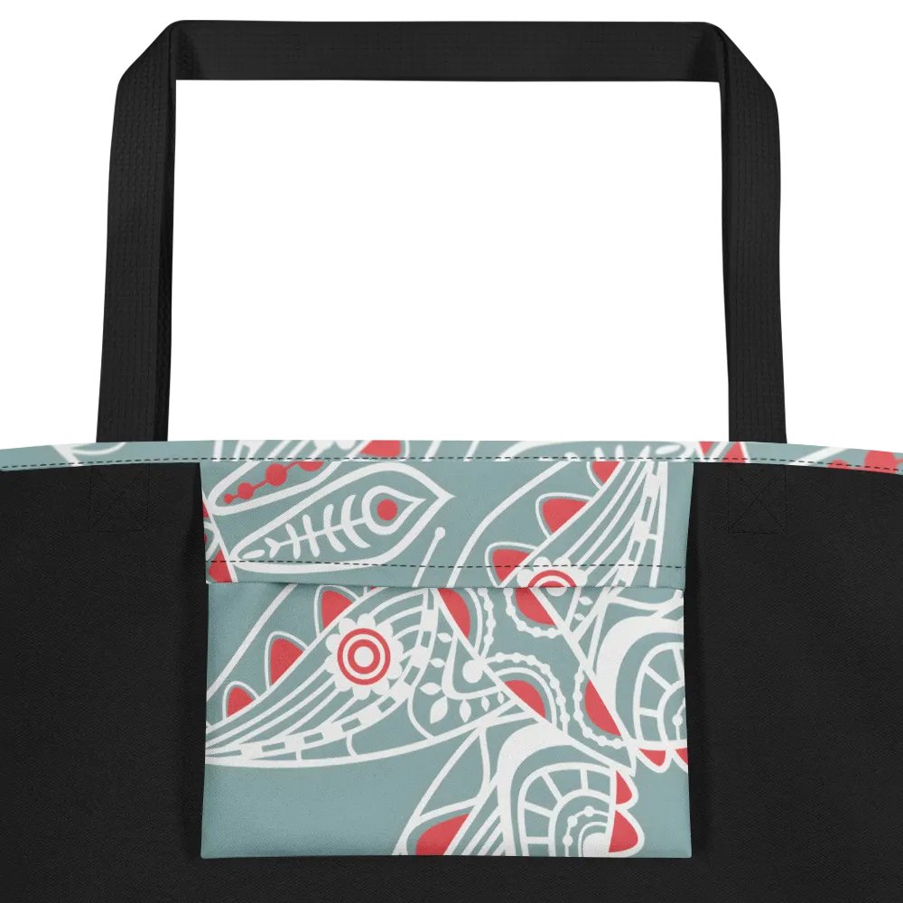 Abstract Butterfly Tote With Pocket Bag #733 product image (3)
