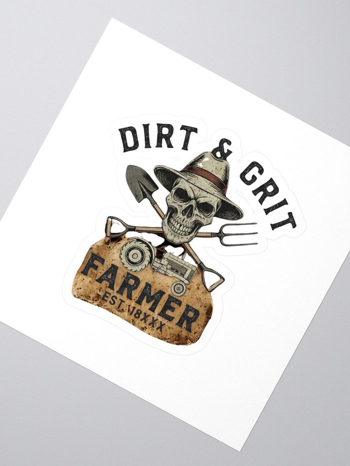 Dirt & Grit Farmer Skull Kiss Cut Stickers product image (2)