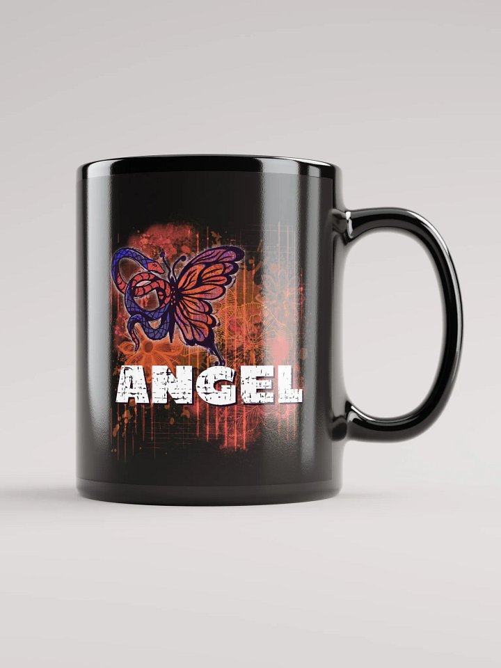 Black Mug Angel Distressed Snake Butterfly product image (1)