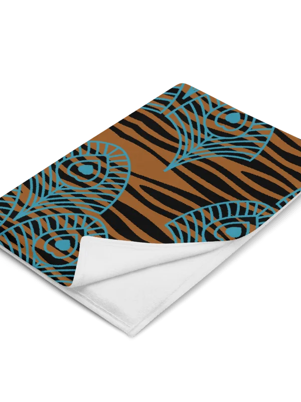 Brown Peacock Feathers Paradise Throw Blanket product image (7)