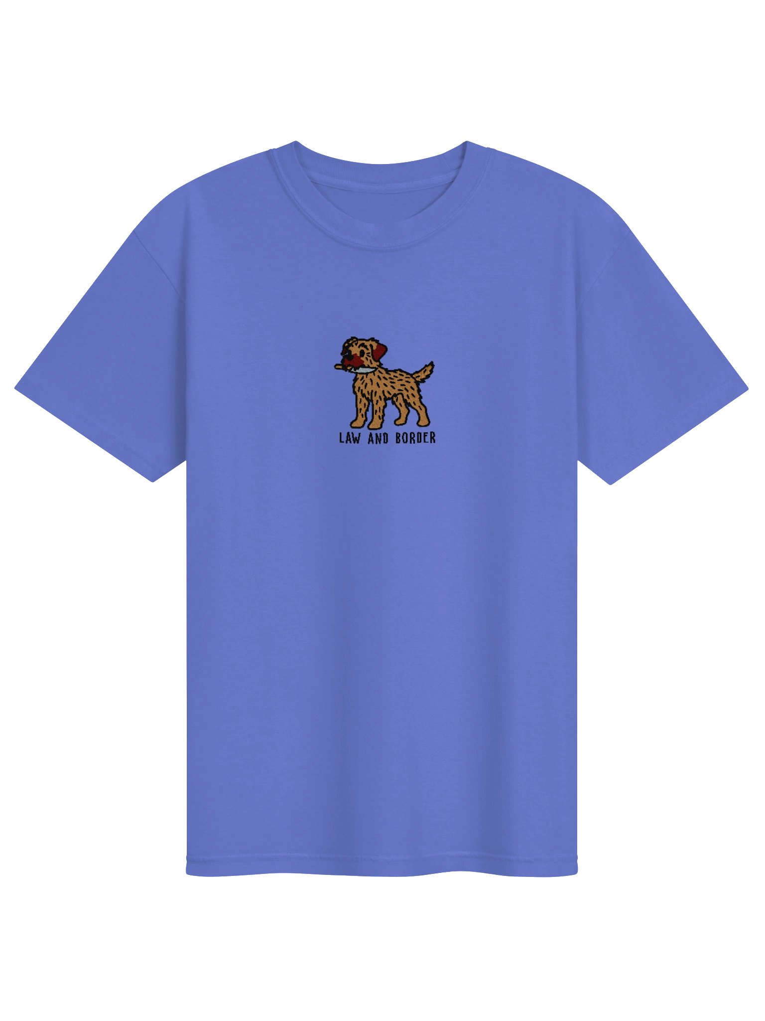 Law and Border Funny Chibi-Style Embroidered T-Shirt for Border Terrier(Tan) Owners product image (19)