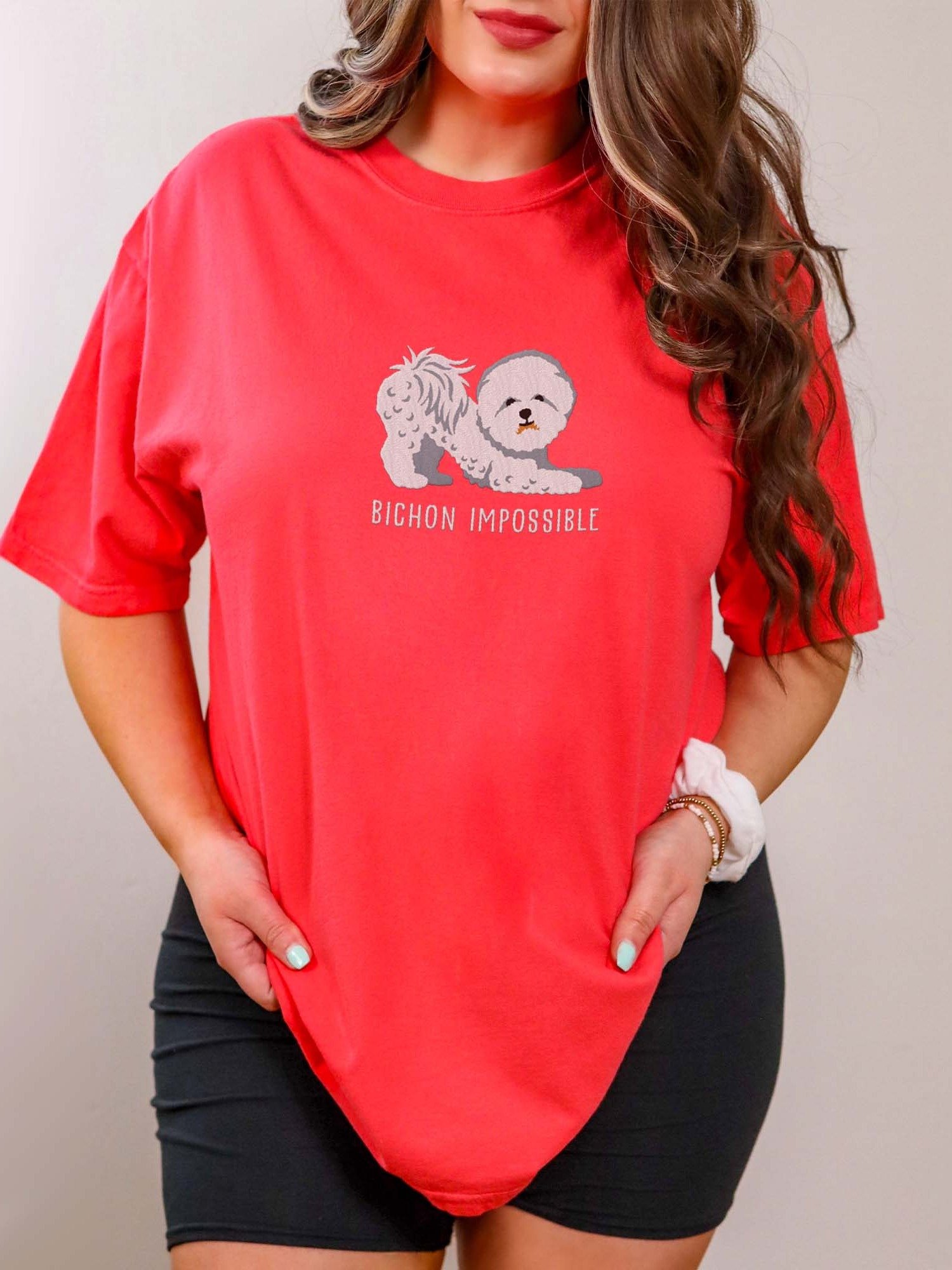 Bichon Impossible T-Shirt(Embroidered) of a Bichon Frise product image (2)