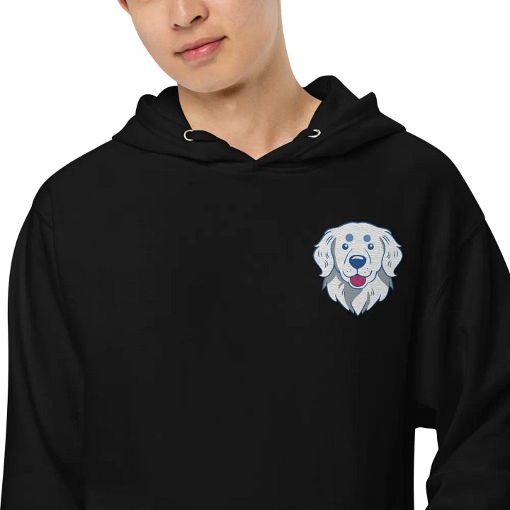 Smiling White Golden Retriever Pup Midweight Embroidered Hoodie product image (2)