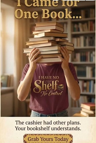 The cashier had other plans... and your bookshelf completely understands. 
You went in for exactly one book. You left with an...