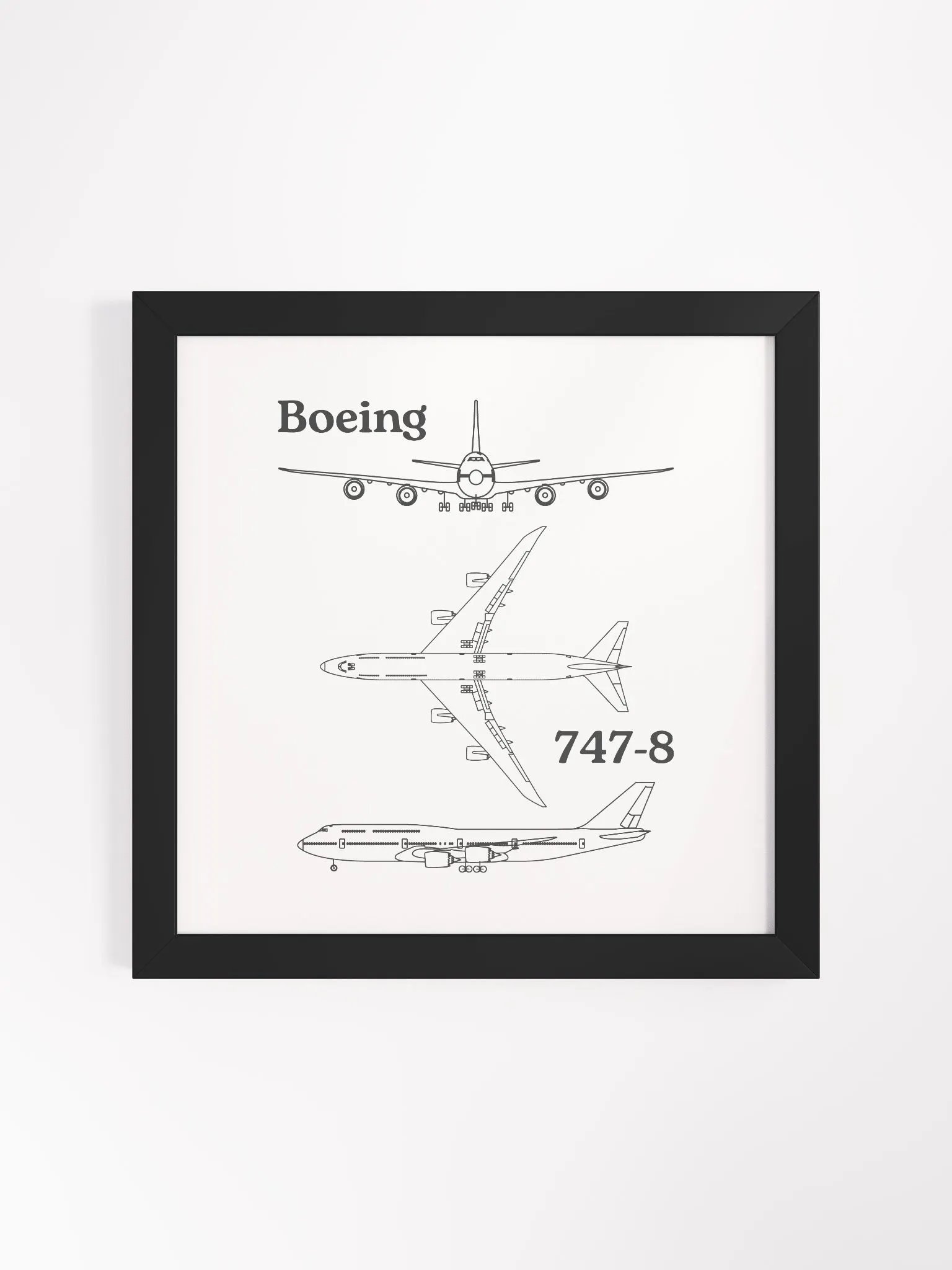 Boeing 747-8 Blueprint Framed Poster product image (1)