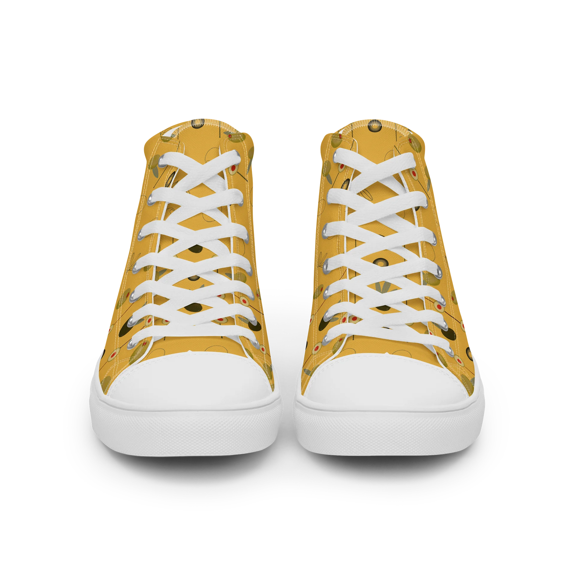 Olive Geometry Women's High Top Canvas Shoes – Mustard product image (14)