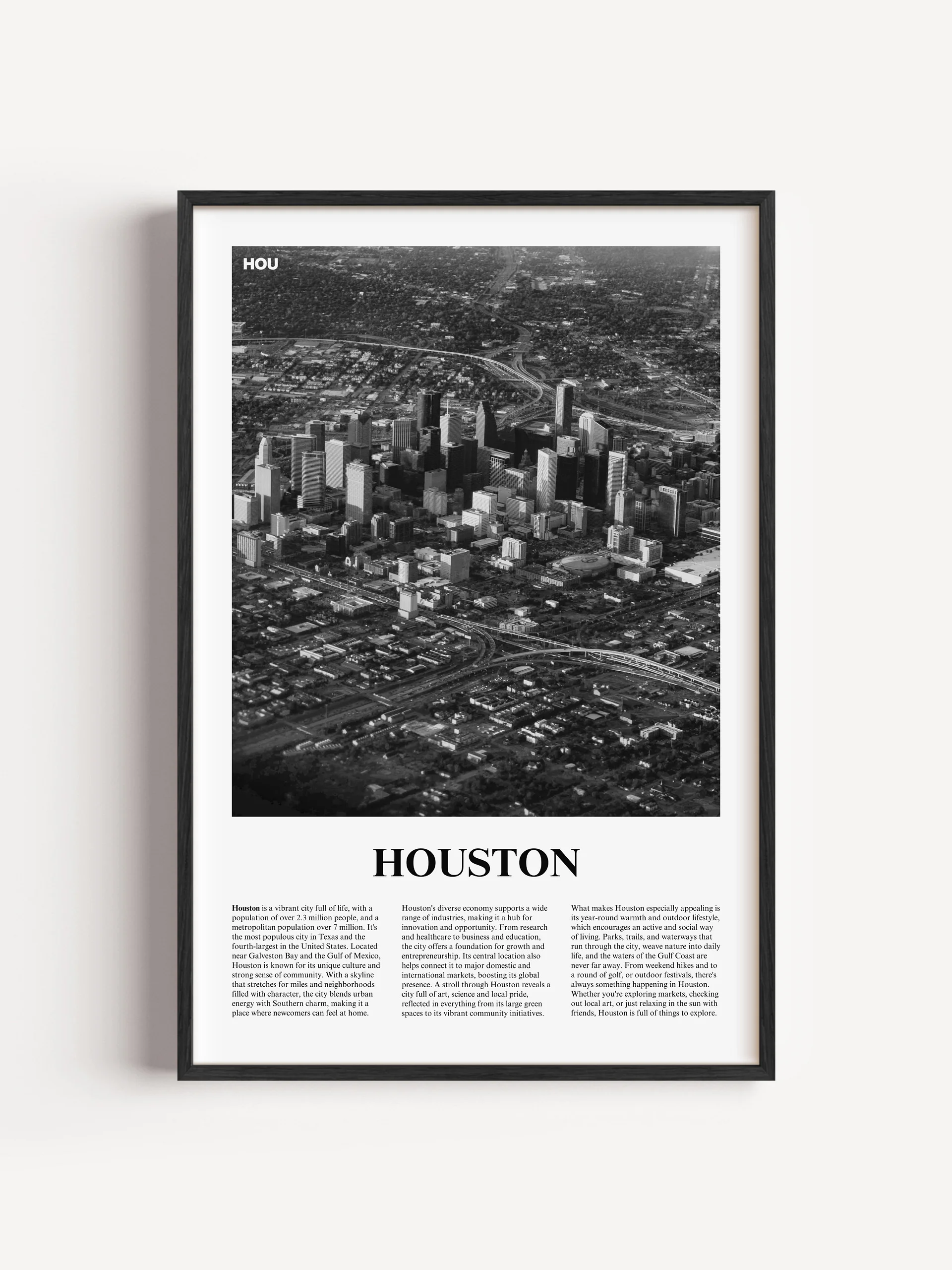 Houston 01 Newspaper Poster | Framed product image (5)