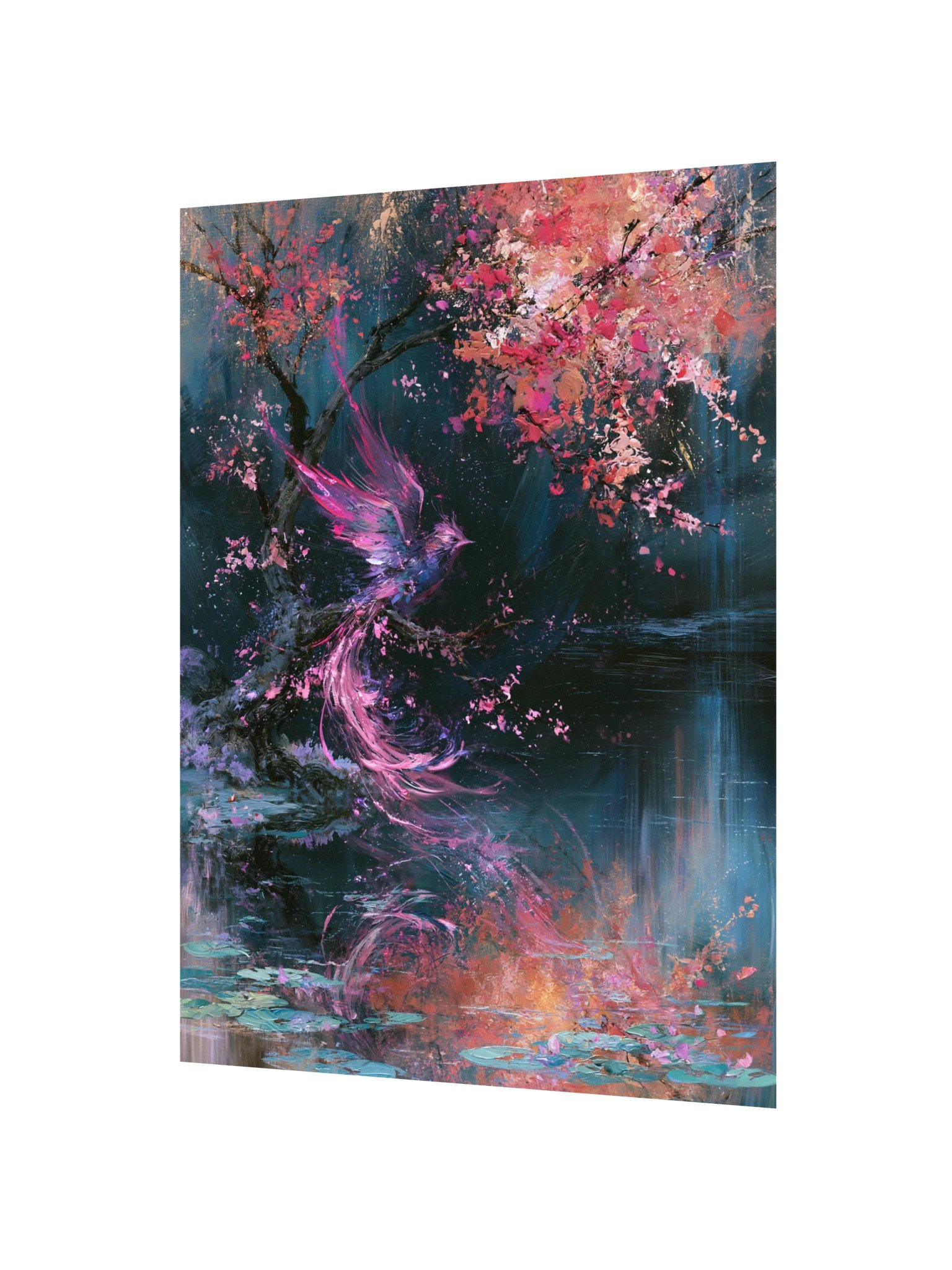 Fantasy Phoenix Art Print — Phoenix in the Blossom Pond product image (6)