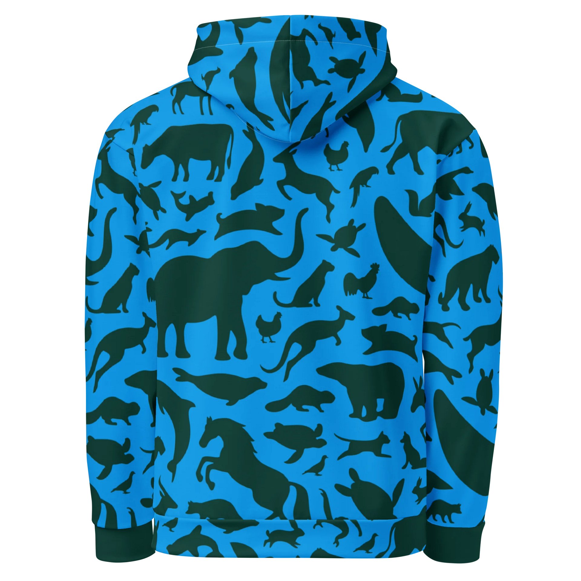 Animal Print Hoodie - Green on blue product image (3)