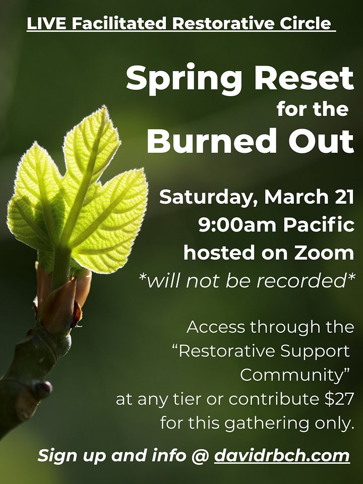 Spring Reset for the Burned Out (Saturday, March 21, 9am Pacific) product image (1)